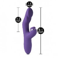 G-Spot Vibrator with Clitoral Massager, 10 Vibrating & 5 Suction Functions, Heating, Rechargeable, Silicone, PURPLE